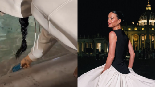 Katy Perry jogou um cartão de crédito na Fontana di Trevi, em Roma