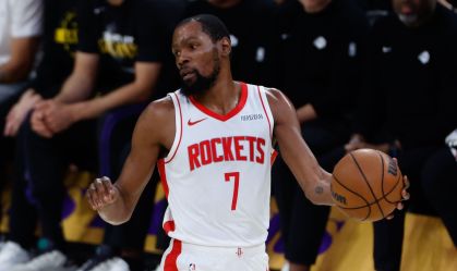 Imagem de destaque do post: Lesionado, Kevin Durant desfalca Rockets em Jogo 5 contra o Lakers