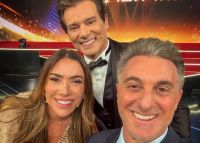 Luciano Huck se encontra com Celso Portiolli e Patrícia Abravanel no SBT