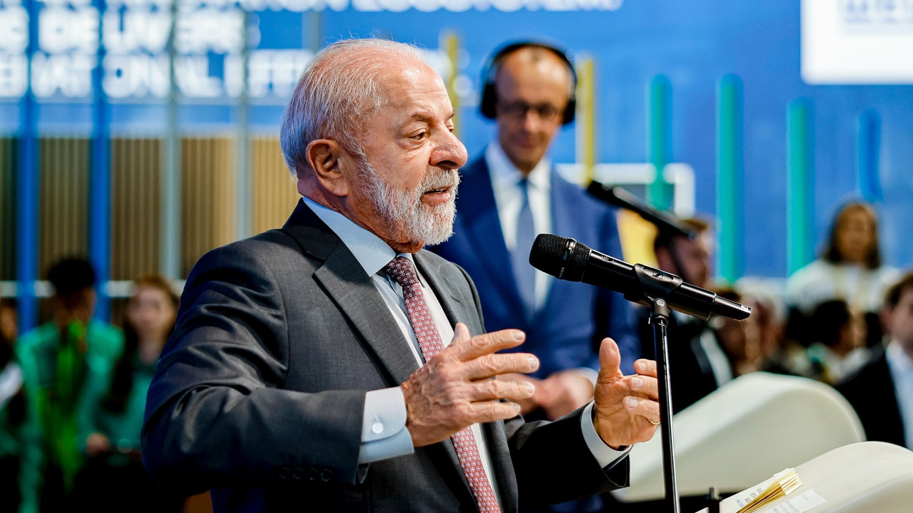 Lula durante visita à Feira Industrial de Hannover