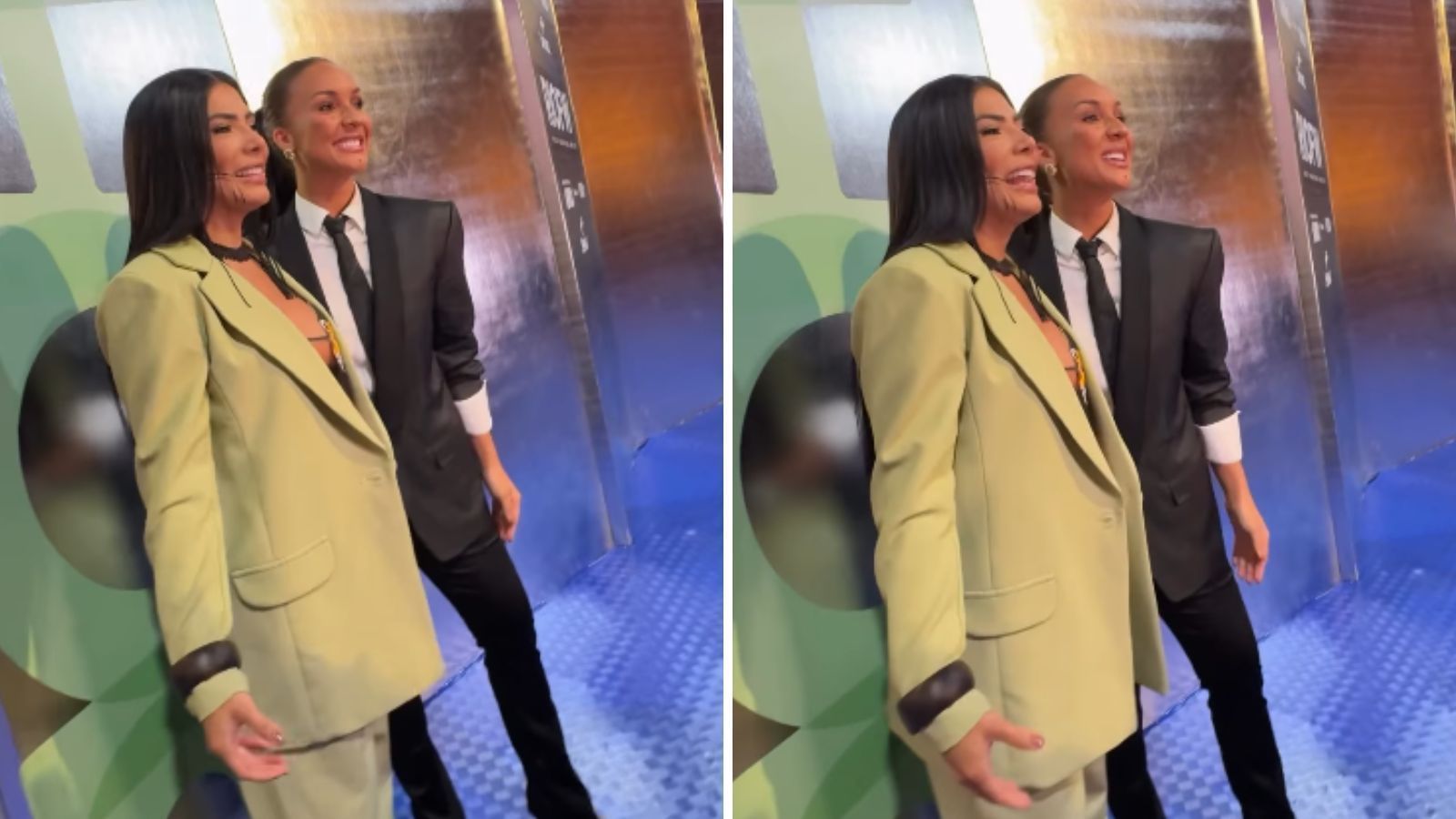 Ex-BBBs Marciele e Maxiane se encontram no Rio Fashion Week