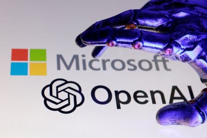 Logotipos da Open AI e da Microsoft
