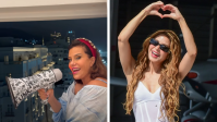 Narcisa diverte web ao usar megafone para chamar atenção de Shakira; veja