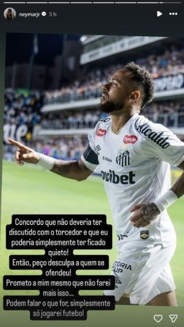 Neymar se posiciona sobre discussão com torcedor e faz promessa • Reprodução