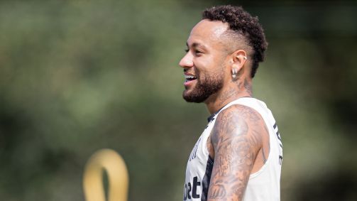 Neymar em treino do Santos