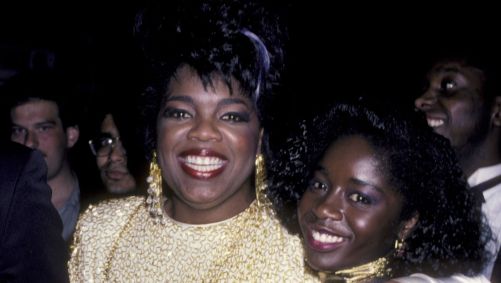 Oprah Winfrey e Akosua Busia no Oscar de 1986