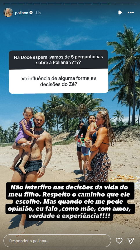 Poliana Rocha fala sobre opinar em decisões do filho • Instagram/Poliana Rocha