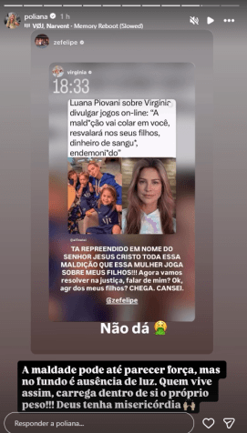 Poliana Rocha compartilhou declaração após desabafo de Virginia • Instagram/Poliana Rocha