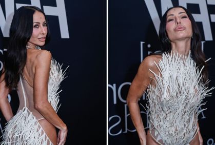 Sabrina Sato usa vestido de palha em premiação de moda brasileira