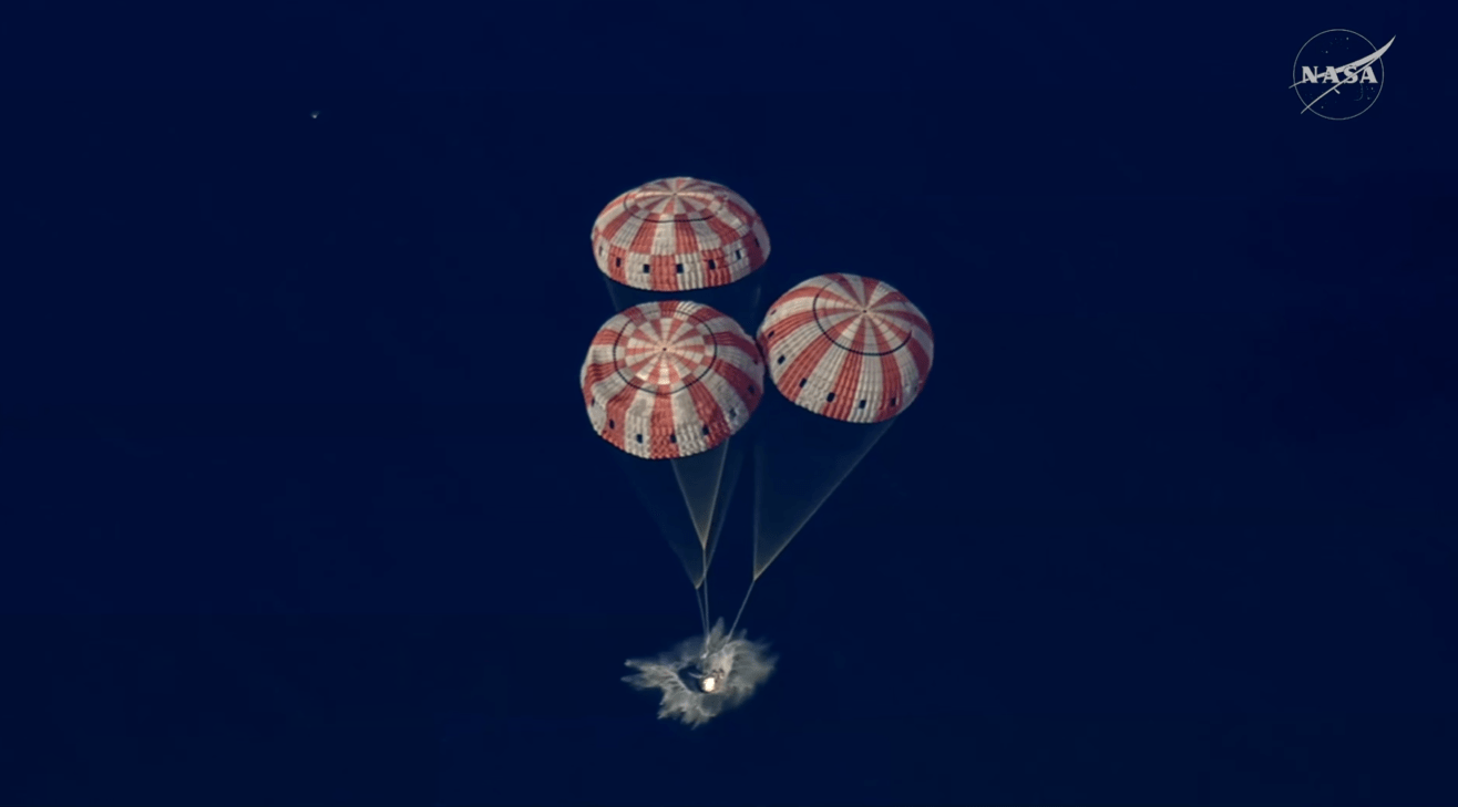 splash down em alta- artemis ii