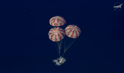 splash down em alta- artemis ii