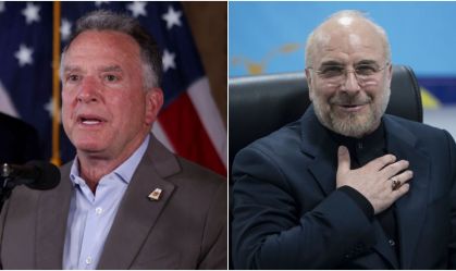 Steve Witkoff, enviado especial de Donald Trump, e Mohammad Bagher Ghalibaf, presidente do Parlamento do Irã