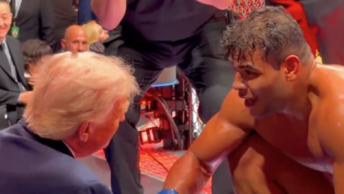 Borrachinha conversa com Donald Trump durante UFC 327