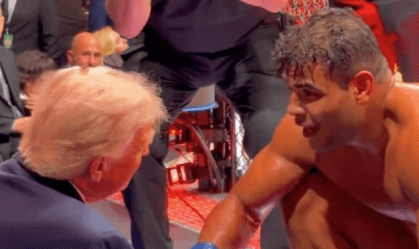 Borrachinha conversa com Donald Trump durante UFC 327