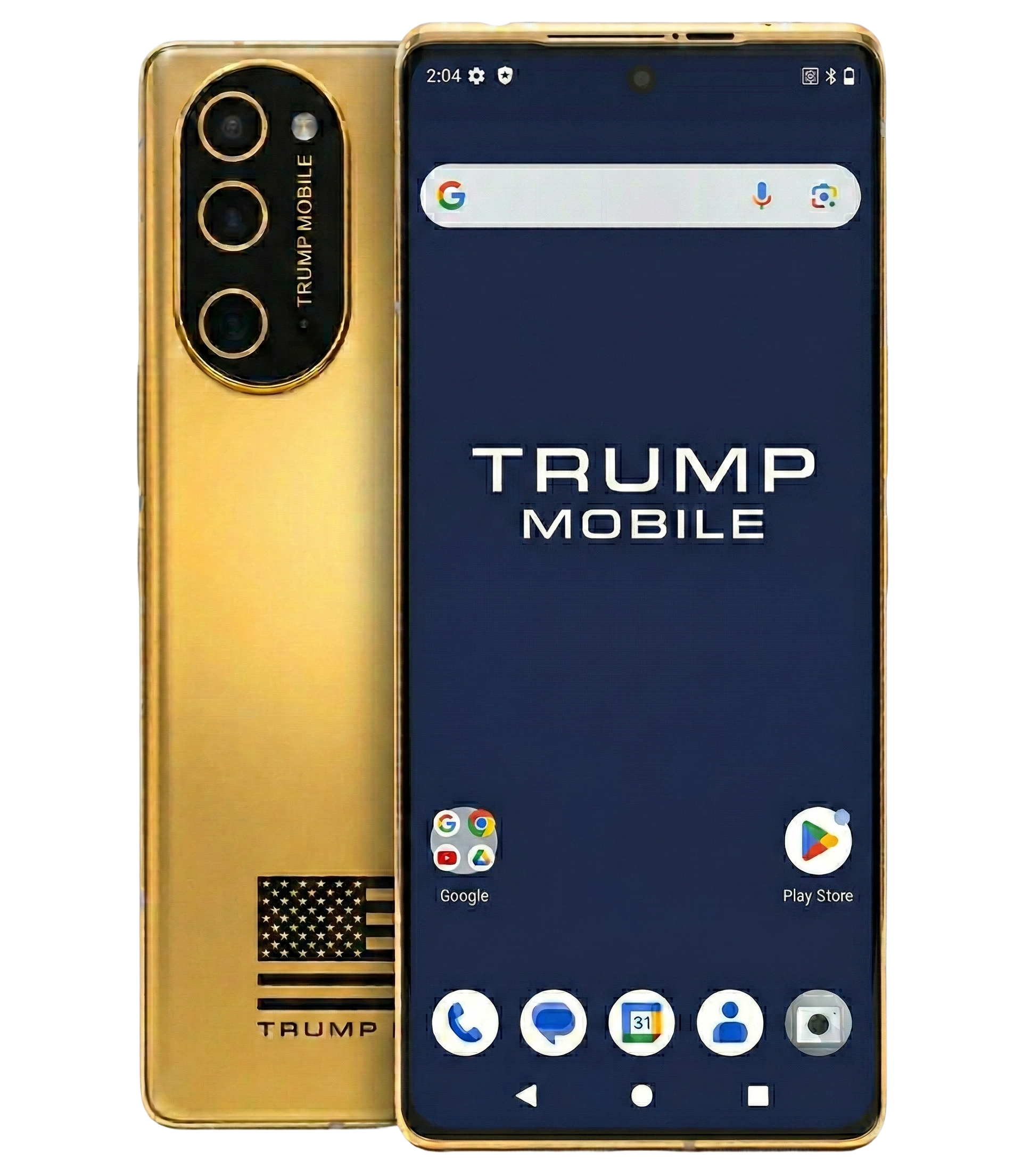 Ilustração do novo modelo de celular da Trump Mobile • Divulgação