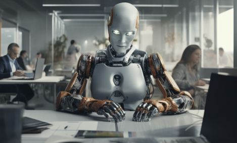robô-trabalhando-em-escritório-com-humanos