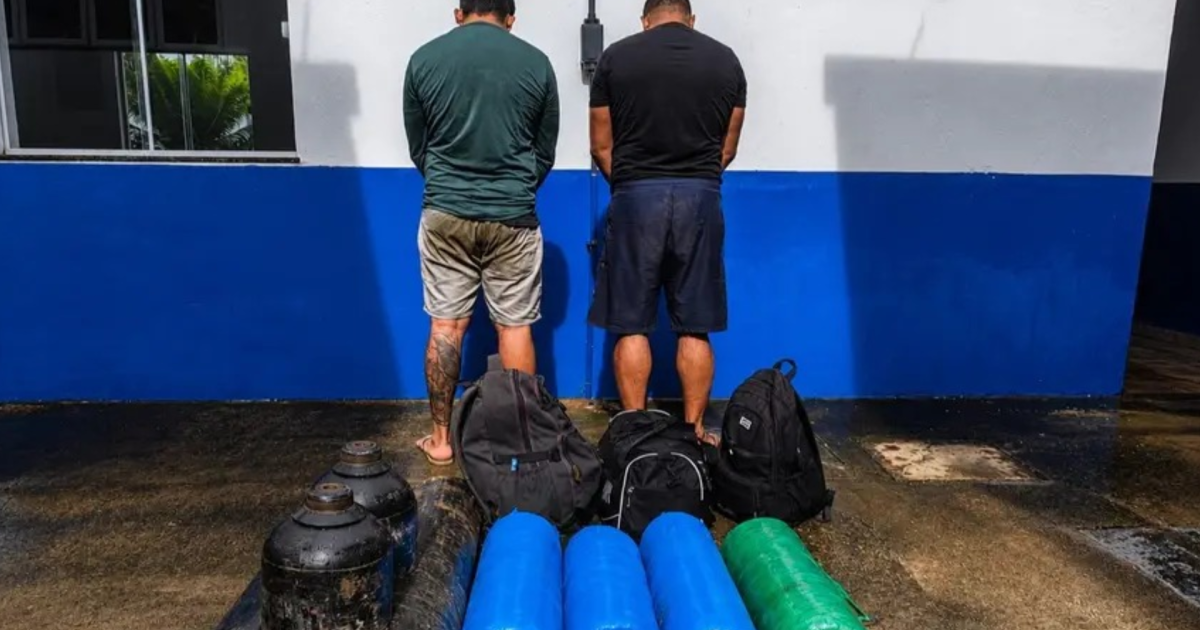 Drogas escondidas em cilindros levam dois homens à prisão no Pará