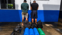 Drogas escondidas em cilindros levam dois homens à prisão no Pará