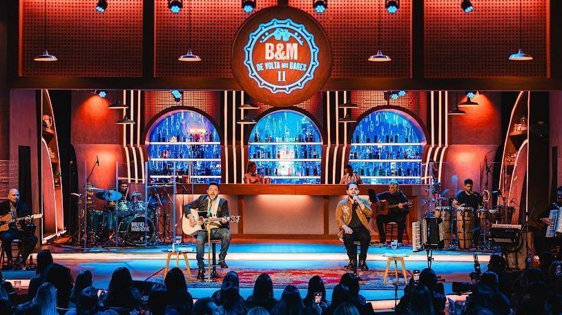 Bruno e Marrone na gravação do DVD "De Volta aos Bares II"