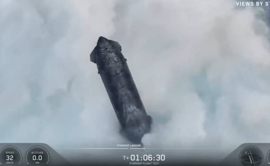 Starship da SpaceX continua flutuando cinco dias após pouso; veja fotos