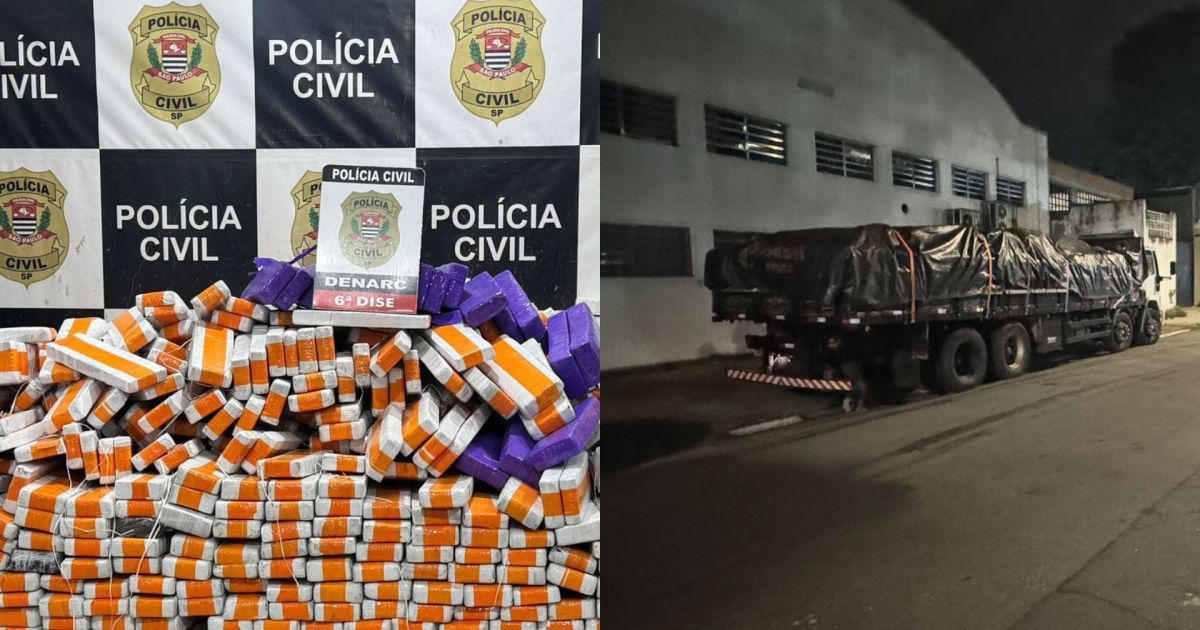 Caminhão com 685 kg de maconha e carga de alho é apreendido em São Paulo