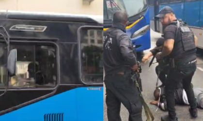 MOTORISTA COM LIGAÇÃO COM O CV TENTA FUGIR EM ONIBUS E ACABA PRESO