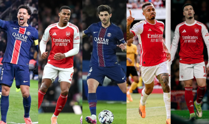 Marquinhos, Gabriel Magalhães, Beraldo, Gabriel Jesus e Gabriel Martinelli