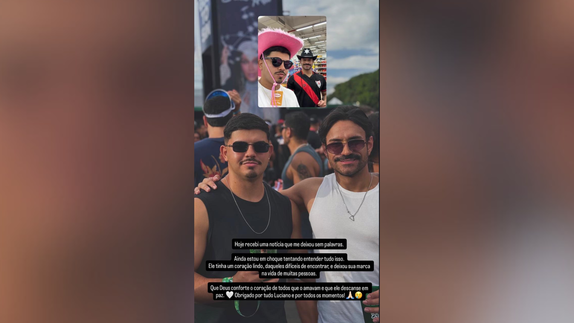 João prestou homenagem ao amigo. • Redes Sociais/ @nutrijalvez