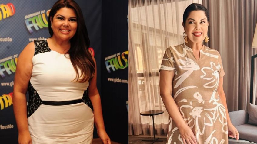 Antes de depois de Fabiana Karla após processo de emagrecimento • TV Globo e Instagram Fabiana Karla