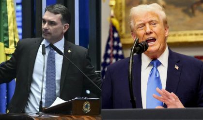 Flavio Bolsonaro e Donald Trump