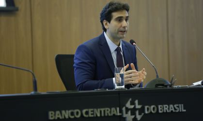 Presidente do Banco Central do Brasil, Gabriel Galípolo, durante a apresentação do Relatório de Política Monetária