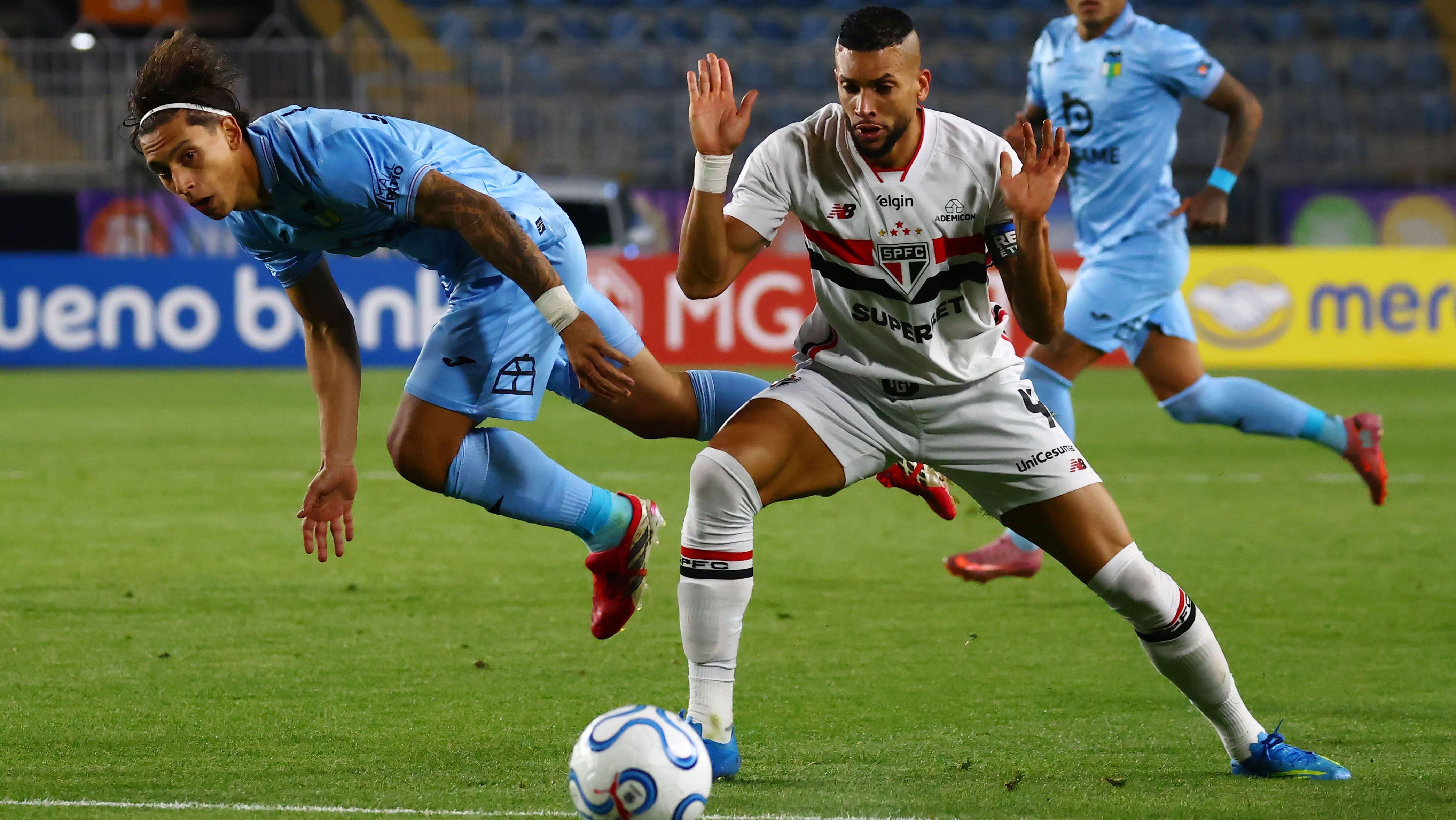 Lance de O'Higgins x São Paulo pela Copa Sul-Americana