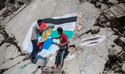Mural de Yamal em Gaza