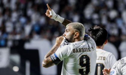 Gabigol marcou o gol do Santos contra o Deportivo Cuenca