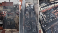 Incêndio atinge estacionamento de ambulâncias na região central de SP