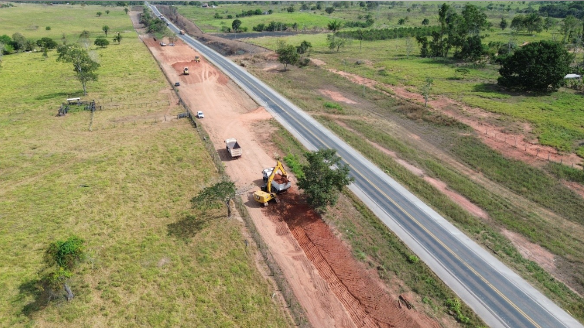 Imagem mostra início das obras de acesso ao Porto Novo