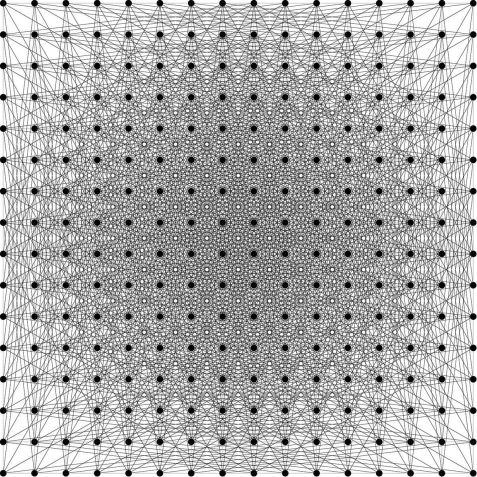 Representação da grade quadrada, o arranjo que o modelo da OpenAI provou não ser o ótimo • OpenAI/Divulgação