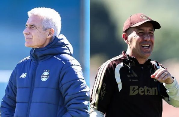 Luís Castro e Leonardo Jardim, treinadores portugueses de Grêmio e Flamengo, respectivamente