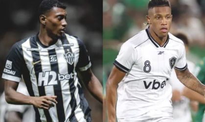 Mateo Cassierra, do Atlético, (à esq.), e Danilo, do Botafogo (à dir.)
