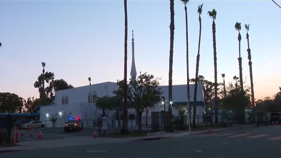 Morning scenes at San DIego mosque after shooting left five dead, including two teen suspects