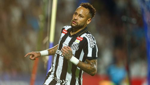 Neymar durante partida entre Recoleta x Santos
