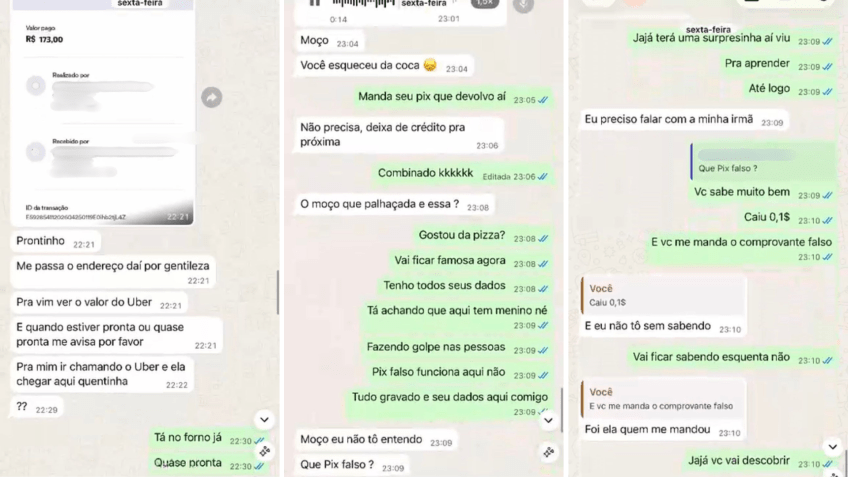 Majitel pizzerie zveřejnil online video o možném podvodu. • Reprodukce/Osobní archiv