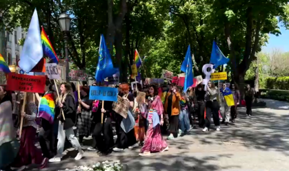 Parada do Orgulho LGBTQ+ em Odessa, na Ucrânia