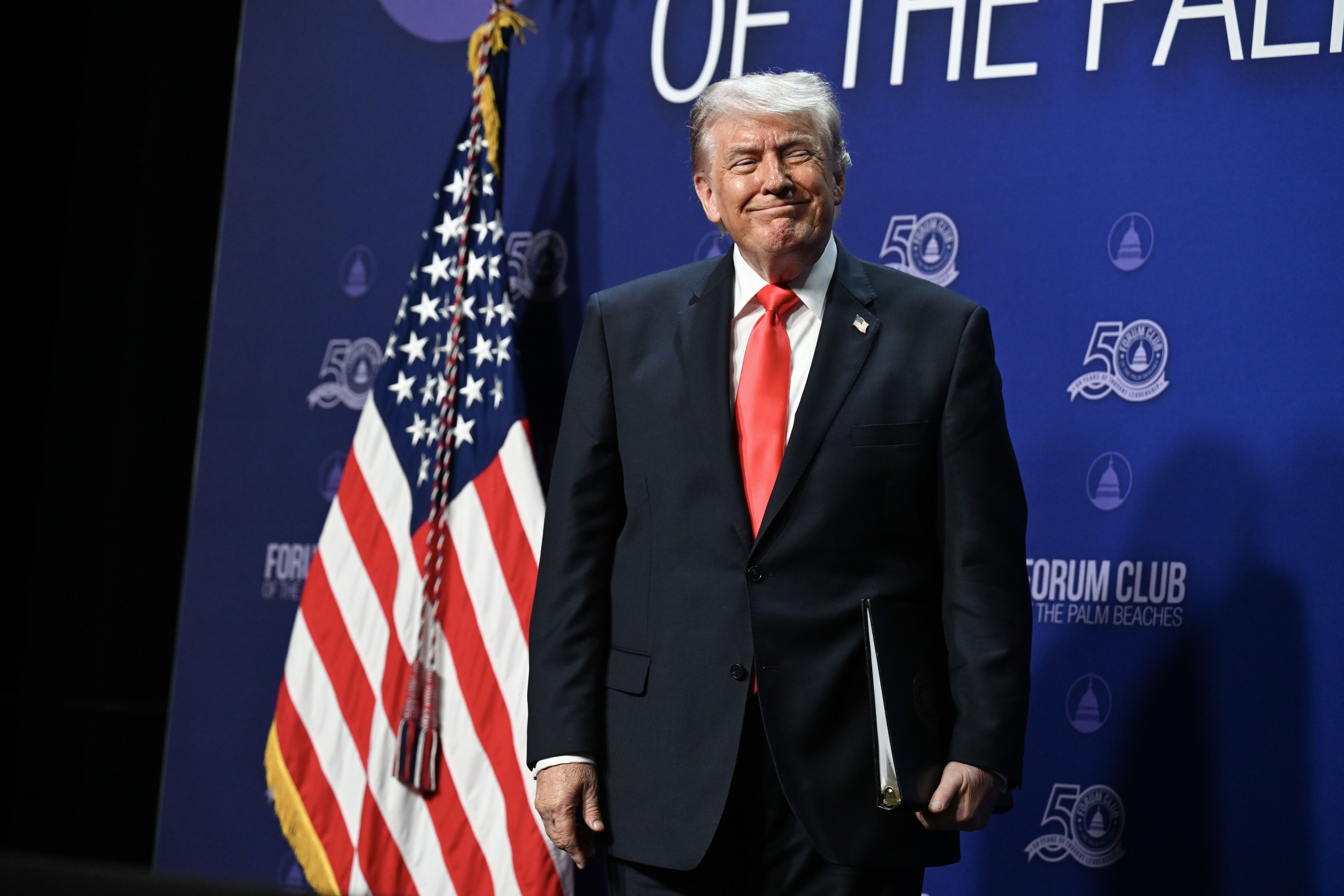 President Trump Attends The Forum Club Of The Palm Beaches Dinner In Florida