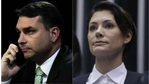 Flávio Bolsonaro e Michelle Bolsonaro