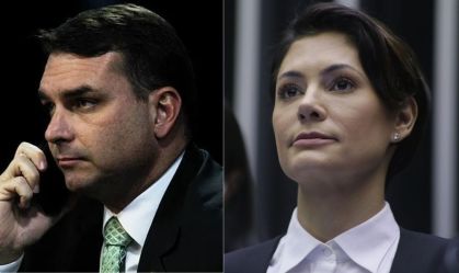 Flávio Bolsonaro e Michelle Bolsonaro