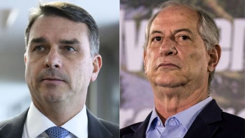 O senador Flávio Bolsonaro (PL-RJ) e o ex-governador do Ceará Ciro Gomes (PSDB)