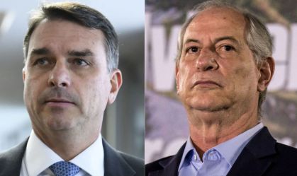 O senador Flávio Bolsonaro (PL-RJ) e o ex-governador do Ceará Ciro Gomes (PSDB)