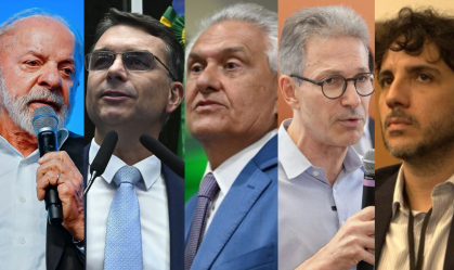 Lula, Flávio bolsonaro, Romeu Zema, Ronaldo Caiado e Renan Santos