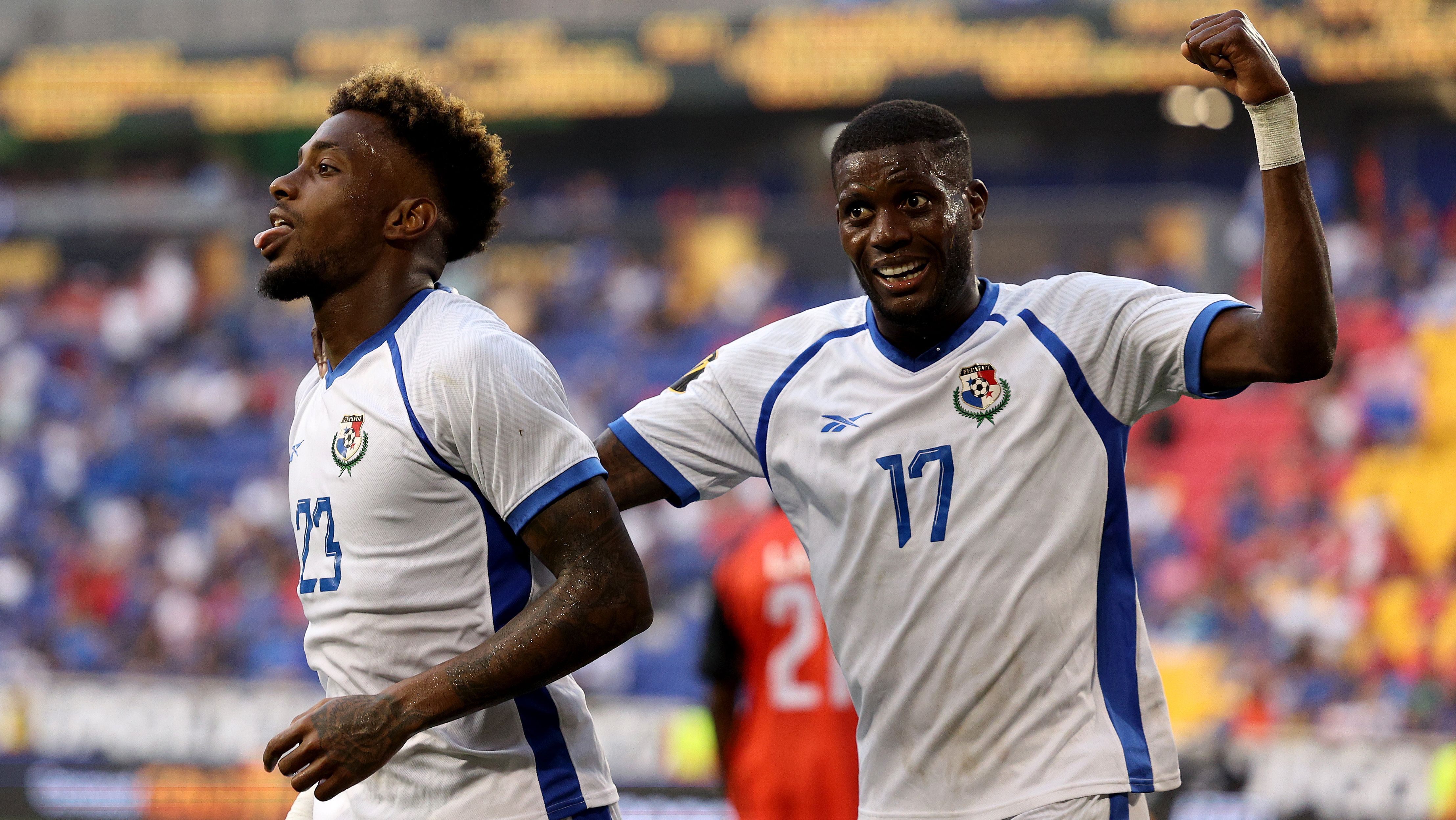 Seleção do Panamá durante partida